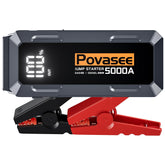 Povasee 5000A jumpstarter front view for roadside emergencies.