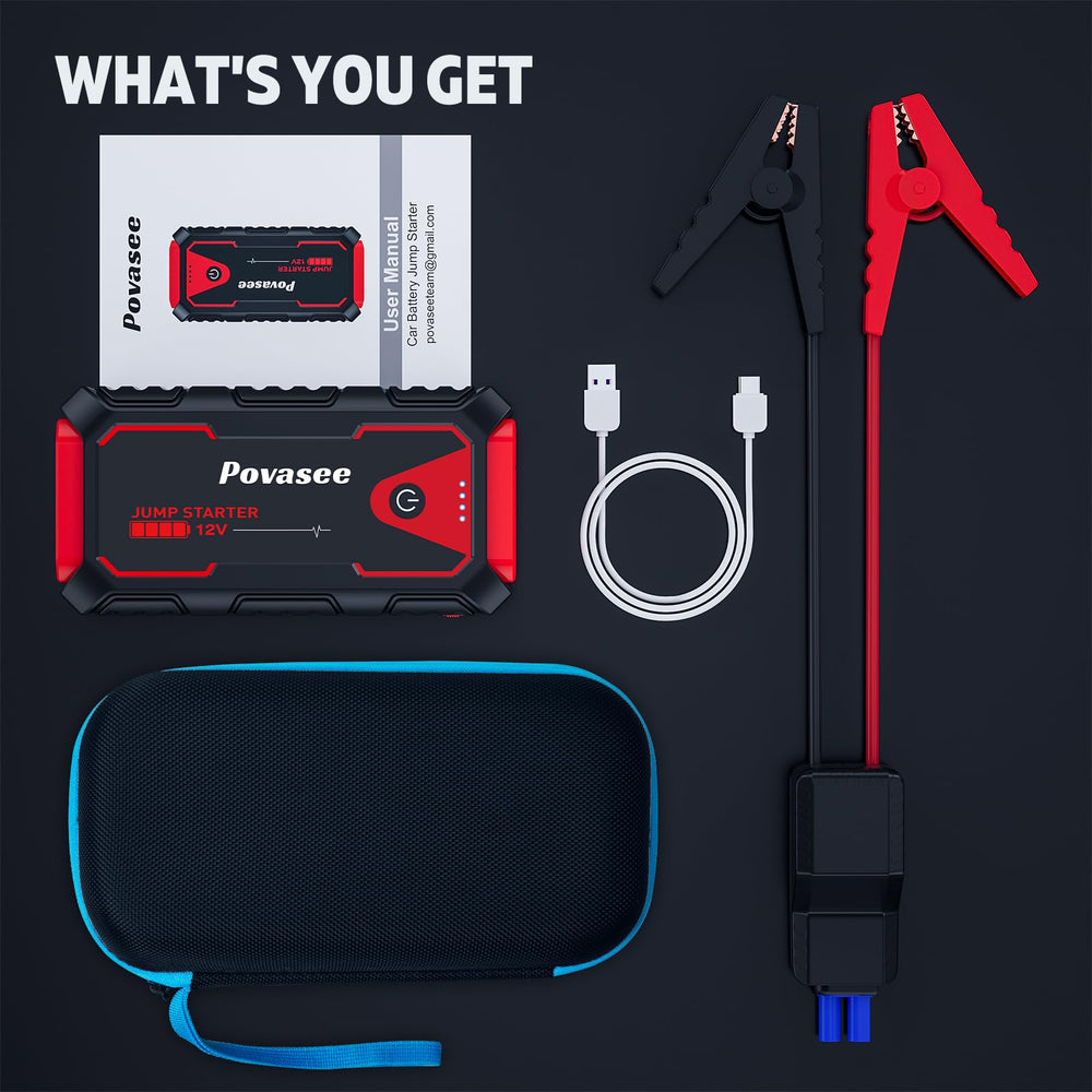 Povasee Jump Starter A30 compact size fits in the glove compartment
