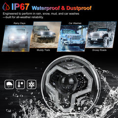POVTOR IP67-rated headlights withstand rain and dust for all-weather use.