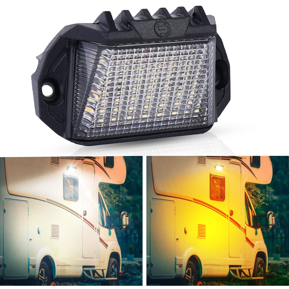 POVTOR RV Exterior LED Light front view with 39 LEDs for bright nighttime illumination