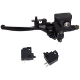 Poweka 7-8 inch hydraulic brake master cylinder mounted on motorcycle handlebars for smooth braking