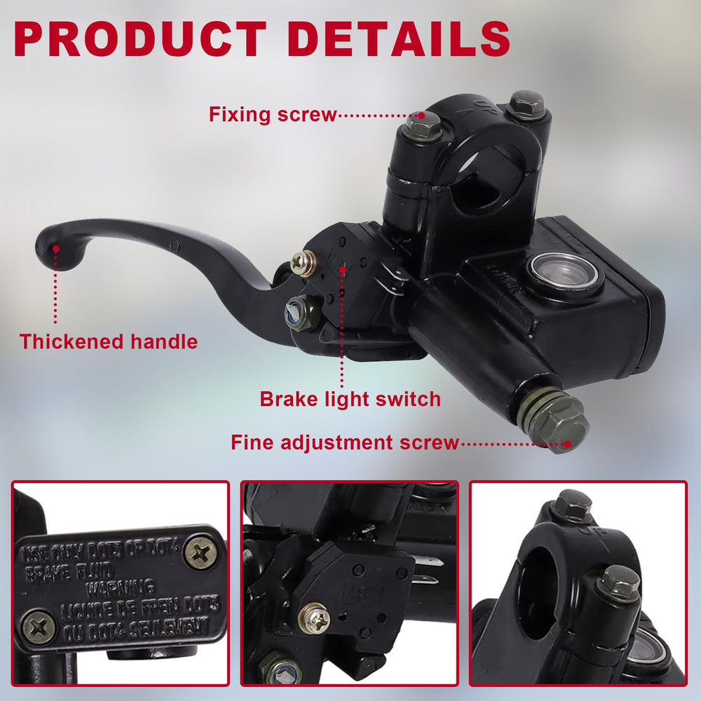 Poweka universal fit image showing lever mounted on standard 7-8 inch handlebars