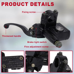 Poweka universal fit image showing lever mounted on standard 7-8 inch handlebars
