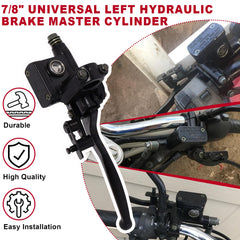 Poweka universal left master cylinder shown with pre threaded mounting hole for easy install