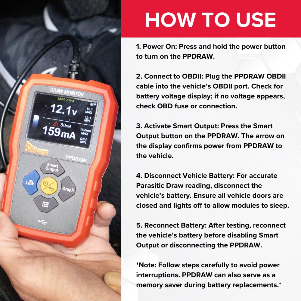 Power Probe PPDRAW supports USB-C charging and bright TFT display.