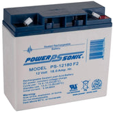 Power Sonic PS-12180 front view battery showing compact, reliable energy storage for equipment.