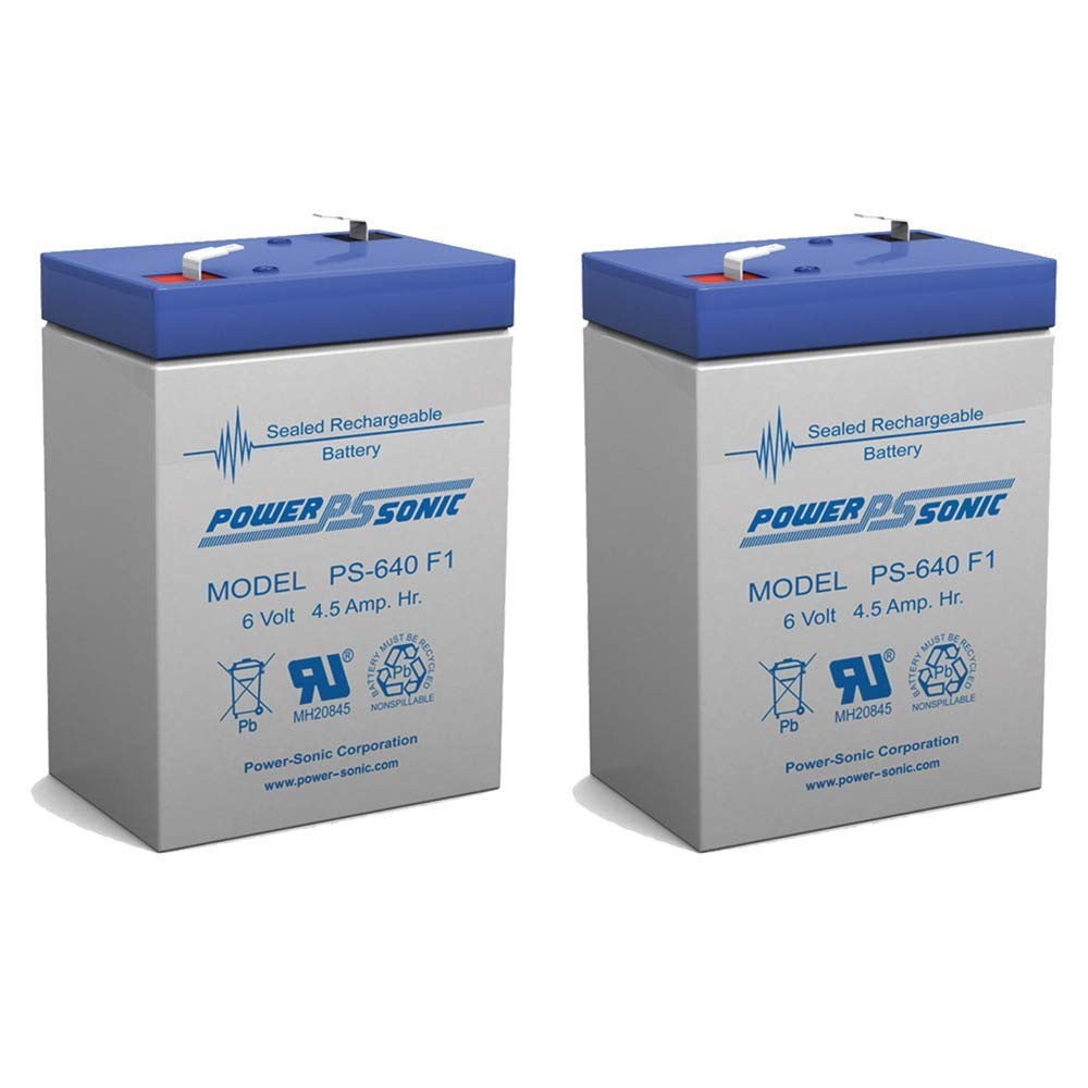 Power Sonic PS-640 front view showing compact 6V 4.5Ah SLA battery for reliable backup power