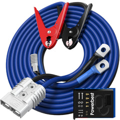 POWERBEST 1 gauge jumper cables provide 30 ft reach for easy vehicle jumps.