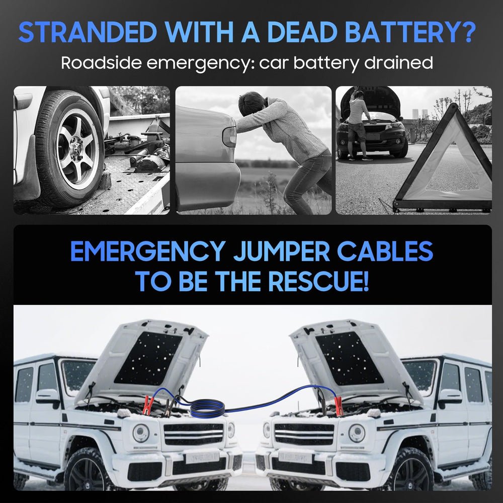 PowerBest jumper cables compatible with 12V and 24V vehicles
