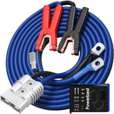 POWERBEST 2/0 gauge jumper cables with 30 ft reach for remote battery boosts.