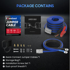 POWERBEST SB350 Gray branding on a durable jumper cable set.