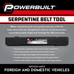 Powerbuilt tool set accessories laid out for multi-vehicle compatibility.