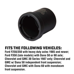 Powerbuilt spindle nut socket for GM Chevy applications supports Dana axles