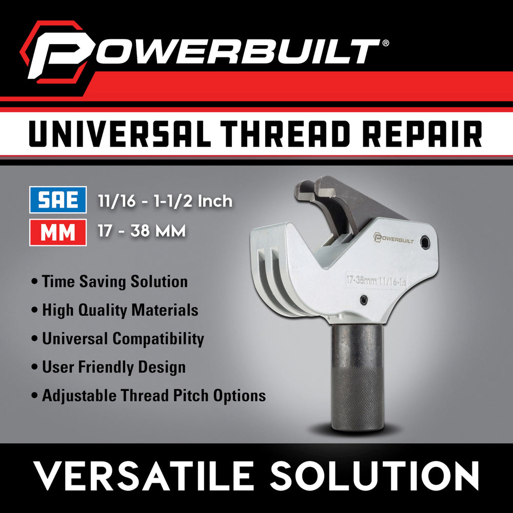 Powerbuilt thread repair tool aluminum alloy body for lightweight durability