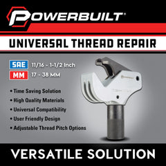Powerbuilt thread repair tool aluminum alloy body for lightweight durability
