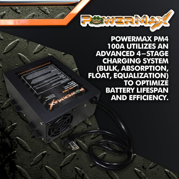 PowerMax PM4 100A rear view highlights safety features and connections.