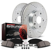 PowerStop rear brake kit with drilled rotors for Honda Civic rear, reduces fade.