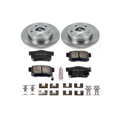 Close-up of Z17 ceramic brake pads showing chamfered and slotted design for quiet stops.