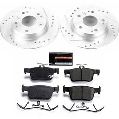 PowerStop Z23 pads carbon-fiber ceramic for quiet stopping.