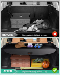 Powerty cargo cover aluminum frame providing rigid support in the Rogue cargo area.