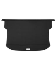 Powerty cargo cover stored compactly for easy retraction when not in use.
