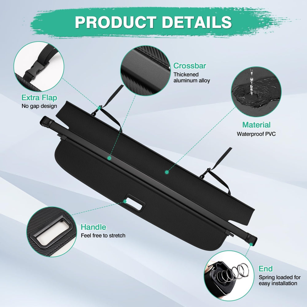 Powerty cargo cover dual zone storage keeps valuables organized during trips