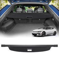 Powerty Kia EV6 cargo cover fit demonstrates precise trunk integration and organization.