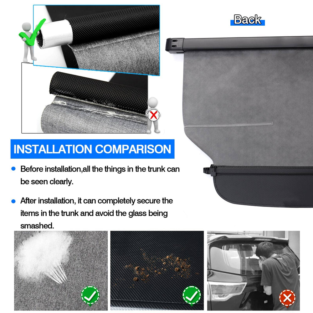 Powerty retractable shade for CR-V showing dual storage and privacy.