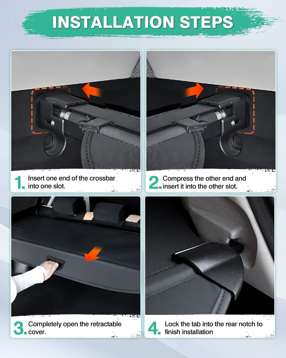 Powerty cargo cover illustrating UV protection and privacy during travel.