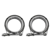 PowerWorks 2x 2.5in V-band clamp closeup with durable stainless finish