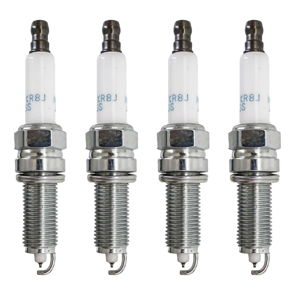 Powkos spark plug set 4-pack for Hyundai Elantra and Kia K5 engines, ready for installation.