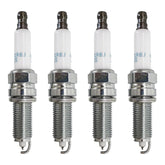 Powkos spark plug set 4-pack for Hyundai Elantra and Kia K5 engines, ready for installation.