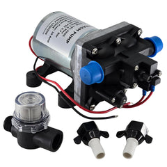 PowerMax RV water pump 4008-101-A65/E65 side view for compact RV installation