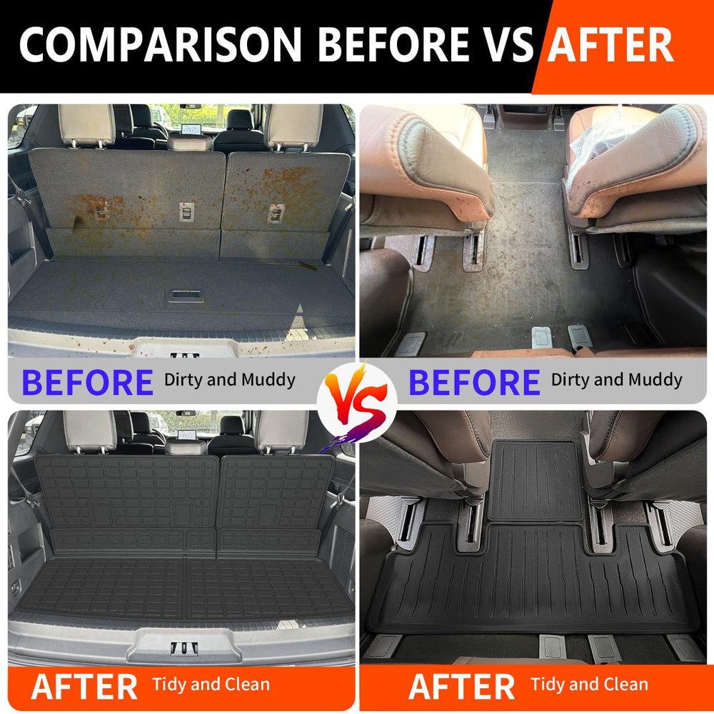 Powoq 3rd-row backrest mat secured by Velcro for quick, stain-resistant coverage.