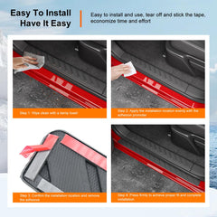 Powoq installation view demonstrates quick, tape-backed fit on vehicle sill.