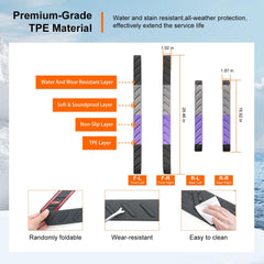 Powoq matte finish door sill protector close-up shows non-slip texture.