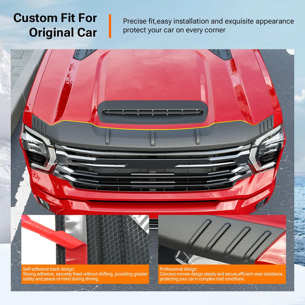Powoq hood protector close-up shows upgraded TPE material and smooth surface