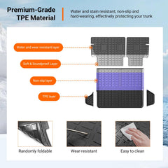 Powoq cargo mat resists spills and keeps items from sliding.