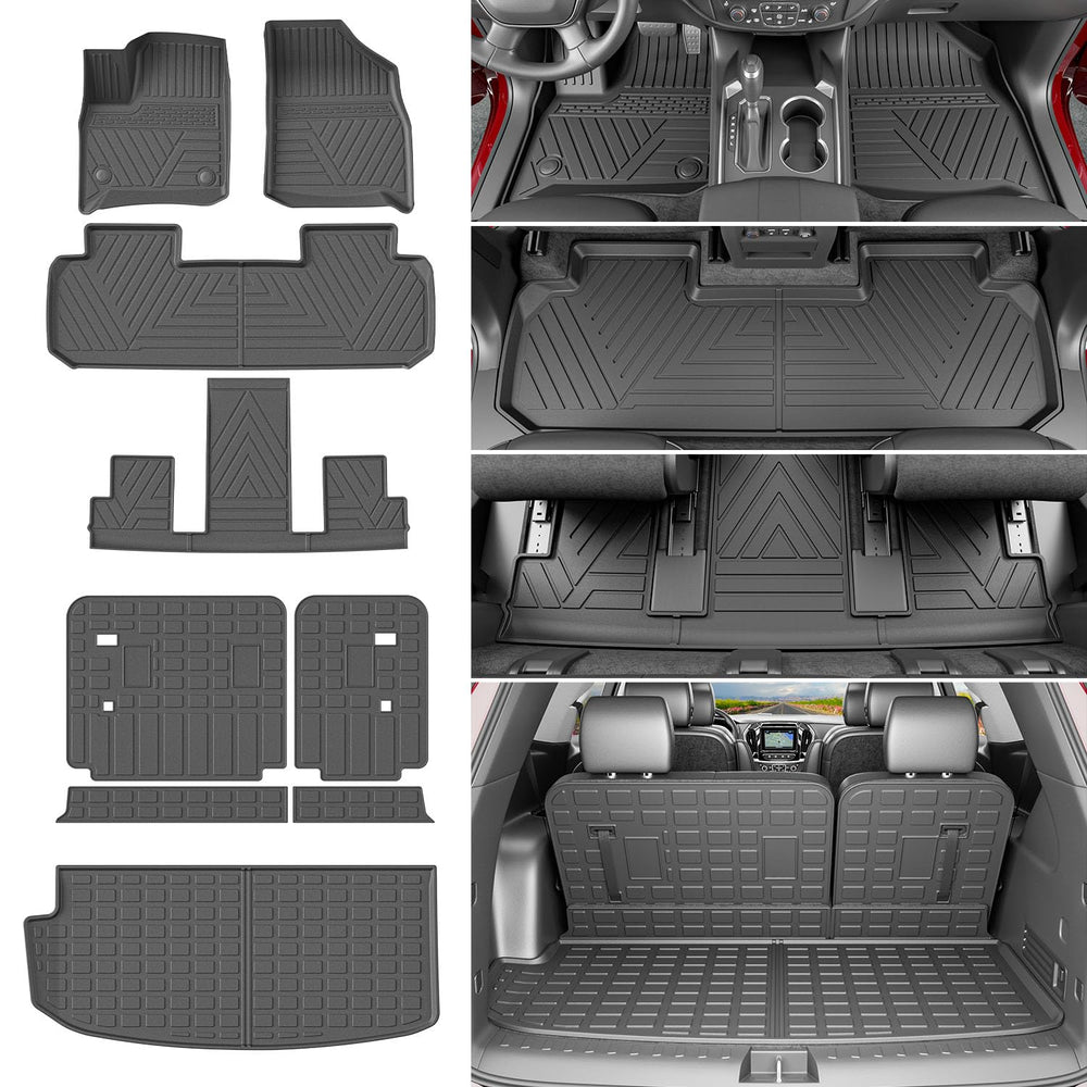 Powoq Traverse floor mat for 7-seat model, rugged protection and easy cleaning in the cargo area.