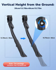 POWVINE bike kickstand anti-slip foot pad provides secure stand on varied surfaces.