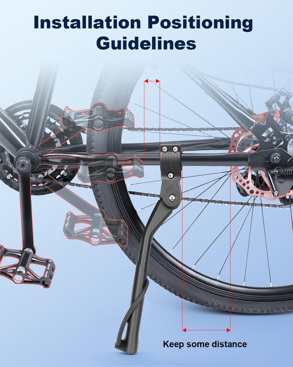 POWVINE bike kickstand scratch protection guards frame paint during parking.