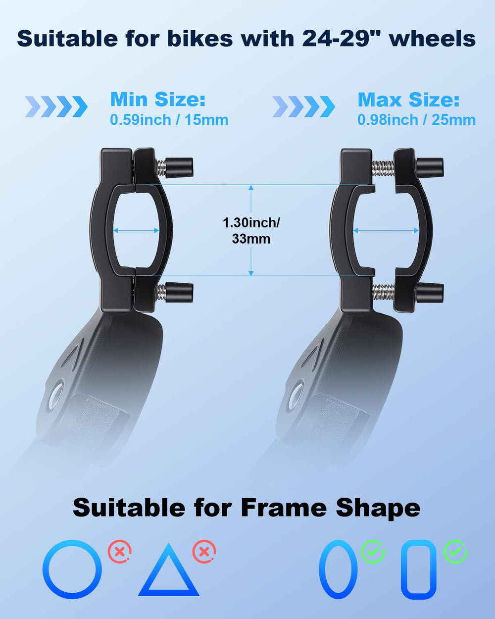 POWVINE bike kickstand wide anti-slip pads prevent sinking on cargo bikes.