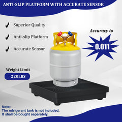 Portable aluminum scale in heavy-duty case enables easy transport between sites.