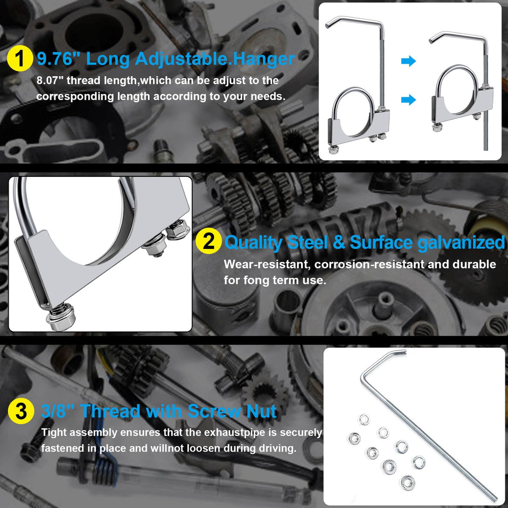 Ppizkk secure exhaust pipe hanger reduces vibration during drive.