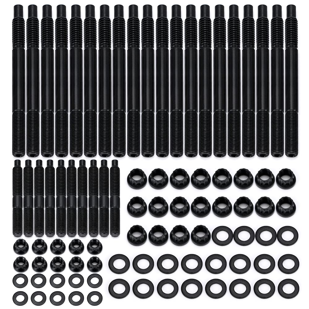 PQY 12-point cylinder head stud kit front view for LS engines highlights rugged hardware for reliable sealing