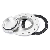 PQY billet aluminum cap top view showing easy-fill design for quick fueling
