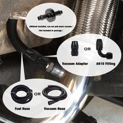 PQY E-VAC scavenger installed in race engine bay for crankcase control.