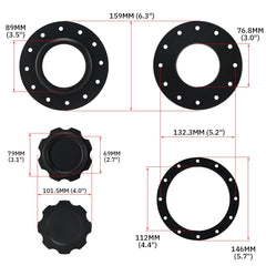 PQY fuel cap 12-bolt hole configuration demonstrates broad compatibility.