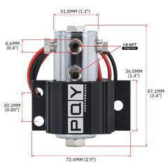 PQY Indicator light with fuse holder improves visibility during setup.