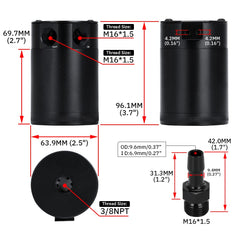 PQY drain valve assembly allows quick emptying without removing the cap.